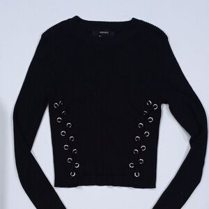 Forever 21 Black Ribbed Knit Sweater